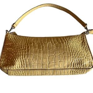 Giani Bernini bag small vintage beige faux crocodile handbag